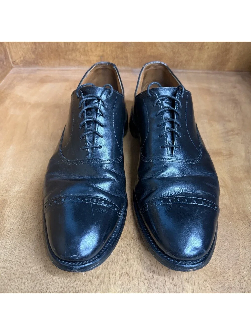 Allen Edmonds Fifth Avenue Cap Toe Oxford Dress Shoes Mens 11.5 B Black Leather